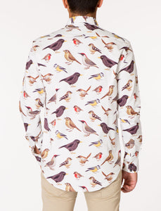 WALT Bird Print Long Sleeve Woven Shirt
