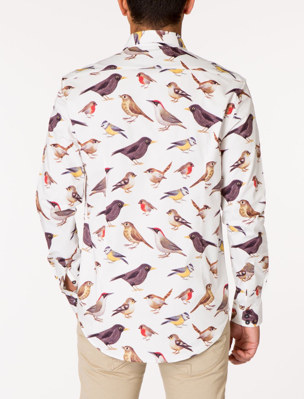 WALT Bird Print Long Sleeve Woven Shirt